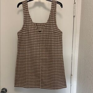 Brown Checkered Women's dress